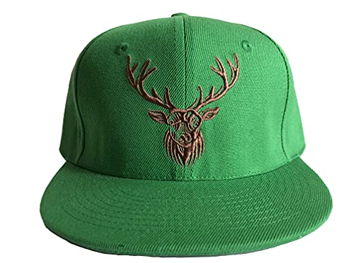 Sporty Deer Hirsch Elch Wald Schwarzwald Snapback Cap Herren Trucker Baseball (Grün)