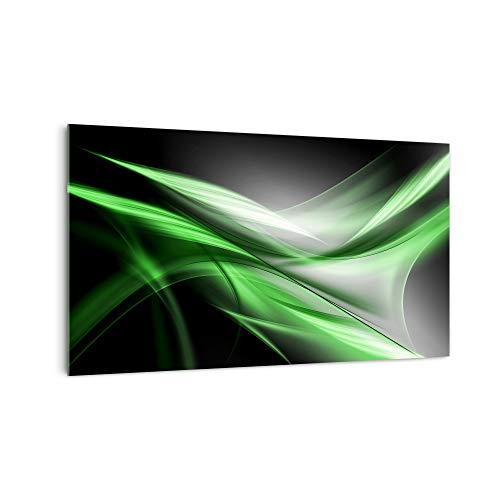 DekoGlas Küchenrückwand 'Grüne Wellen II' in div. Größen, Glas-Rückwand, Wandpaneele, Spritzschutz & Fliesenspiegel