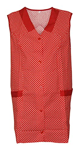 Kasack Kittel kurz Schürze 7/8- Kasack ohne Arm Baumwolle, Farbe:rot, Größe:48