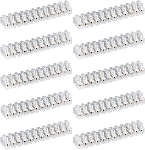 10er Set WireThinX Lüsterklemme (12er Reihe, 16mm, 15A), transparent weiß