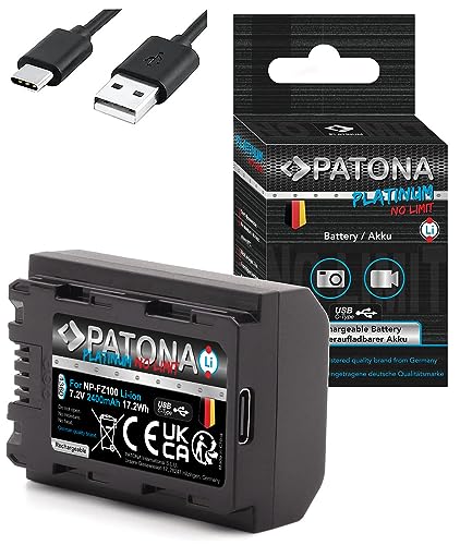 PATONA Platinum NP-FZ100 USB Akku (2250 mAh) mit direkt USB Eingang (USB-c)