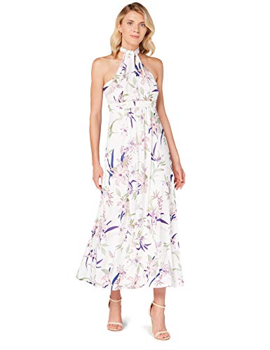 Amazon-Marke: TRUTH & FABLE Damen Maxi A-Linien-Kleid, Mehrfarbig, 40 (Herstellergröße: L)