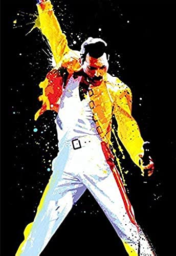 WYWQN Diamant Malerei Bilder 5D DIY Diamond Queen Band Freddie Mercury Full Drill Strass Stickerei für Wanddekoration 50x60CM