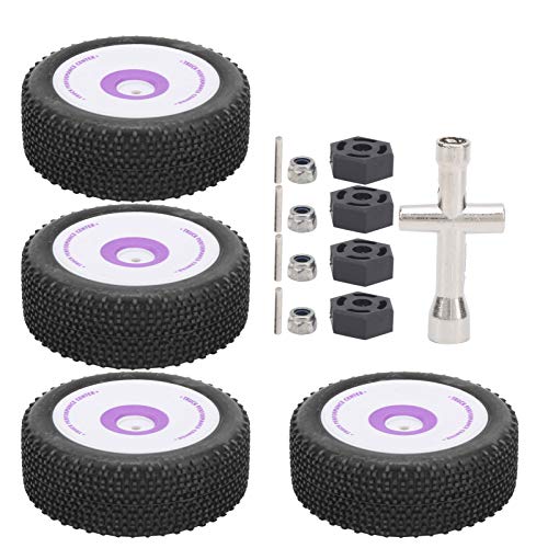 4-teilige RC-Reifen aus Gummi, RC-Räder und Reifen Im Maßstab 1:12 Vorne, Kompatibel mit WLtoys 124019-Fernbedienungsautos