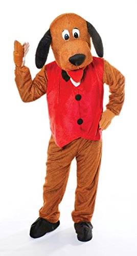 Bristol Novelty AC269 Hund mit Weste Kostüm mit großem Kopf, Rot, 44-Inch Chest Size