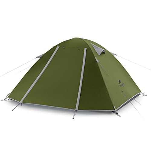 Naturehike P-Serie Camping Zelt 2 Personen in 4 Jahreszeiten, Ultraleicht Kuppelzelte, Anti-UV- Familien Zelt für Outdoor-Aktivitäten(Grün 2P)