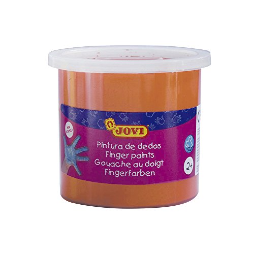 Jovi - Finger Paint, Fingerfarbe, 125 ml, Orange, 100% waschbar, auf Basis natürlicher Inhaltsstoffe, glutenfrei (56006)