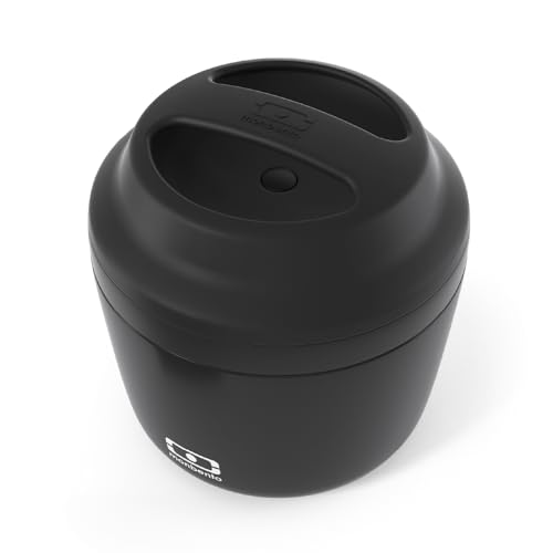monbento - MB Element schwarz Onyx Thermobehälter für Essen - Edelstahl Thermo LunchBox - BPA frei