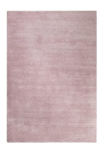 Kuschelig weicher Esprit Hochflor Teppich, bestens geeignet fürs Wohnzimmer, Schlafzimmer und Kinderzimmer LOFT(130 x 190 cm, Altrosa)