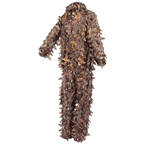 minifinker Ghillie Suit Adult Small, Ghillie Suit Bequem Atmungsaktiv mit 3D lebensechtem Brown Leaf Camouflage Design für zur Jagd zum Tracking für