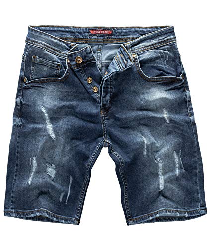 Rock Creek Herren Shorts Jeansshorts Denim Stretch Sommer Shorts Regular Slim [RC-2130 - Destroyed Look W29]