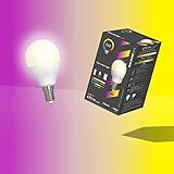 tint Smarte Mini-Globe LED-Tropfen E14 – Steuerbar per Bluetooth, Alexa, Fernbedienung oder App – Dimmbare E27 Glühbirne mit weißem und farbigem Licht RGB, 4,9 W…