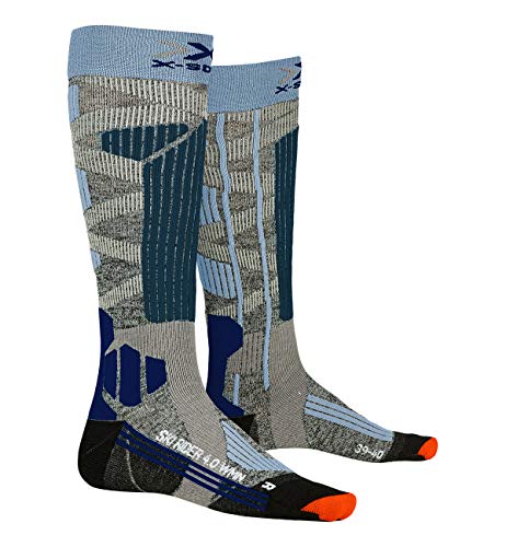 X-Bionic Ski Rider Socks G230 Stone Grey Melange/Mineral Blue 38