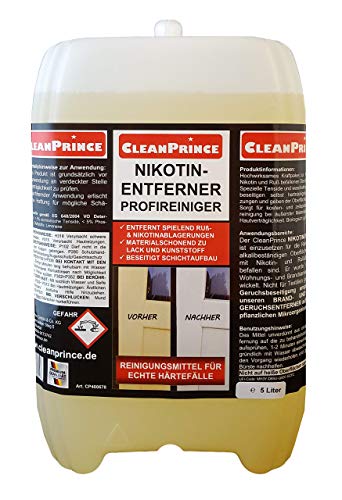 Cleanprince Nikotinentferner 5 Liter Profireiniger Nikotinreiniger Rußentferner