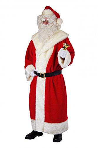 Herren Kostüm Weihnachtsmann Mantel aus Plüsch Mütze Gürtel