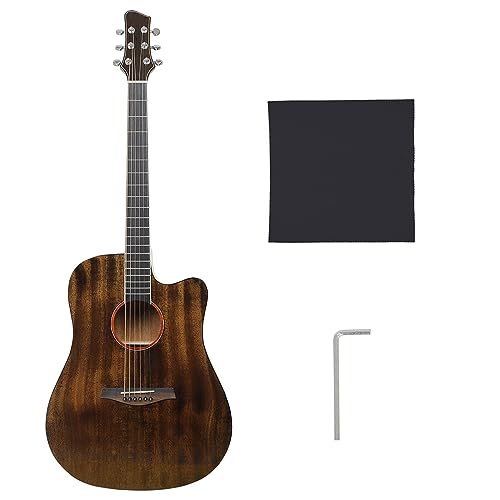 Ftchoice 40 "Holz Gitarre Kit, Kinder Gitarre Rock Instrument Geschenk mit Tasche, Schraubenschlüssel, Verbindungsdraht für Anfänger Gitarre Anfänger Kit für Kinder Erwachsene
