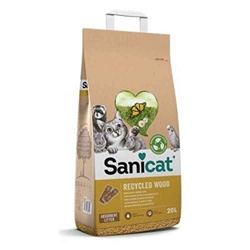 SANICAT Litiere Clean & Green Wood 20L - Pour chat