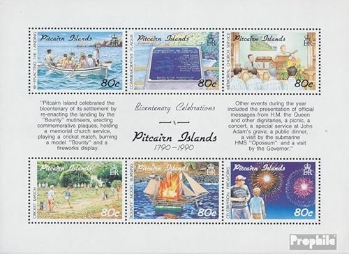 Prophila Collection Pitcairn Block14 (kompl.Ausg.) postfrisch ** MNH 1991 Besiedlung der Pitcairn Inseln (Briefmarken für Sammler) Seefahrt/Schiffe