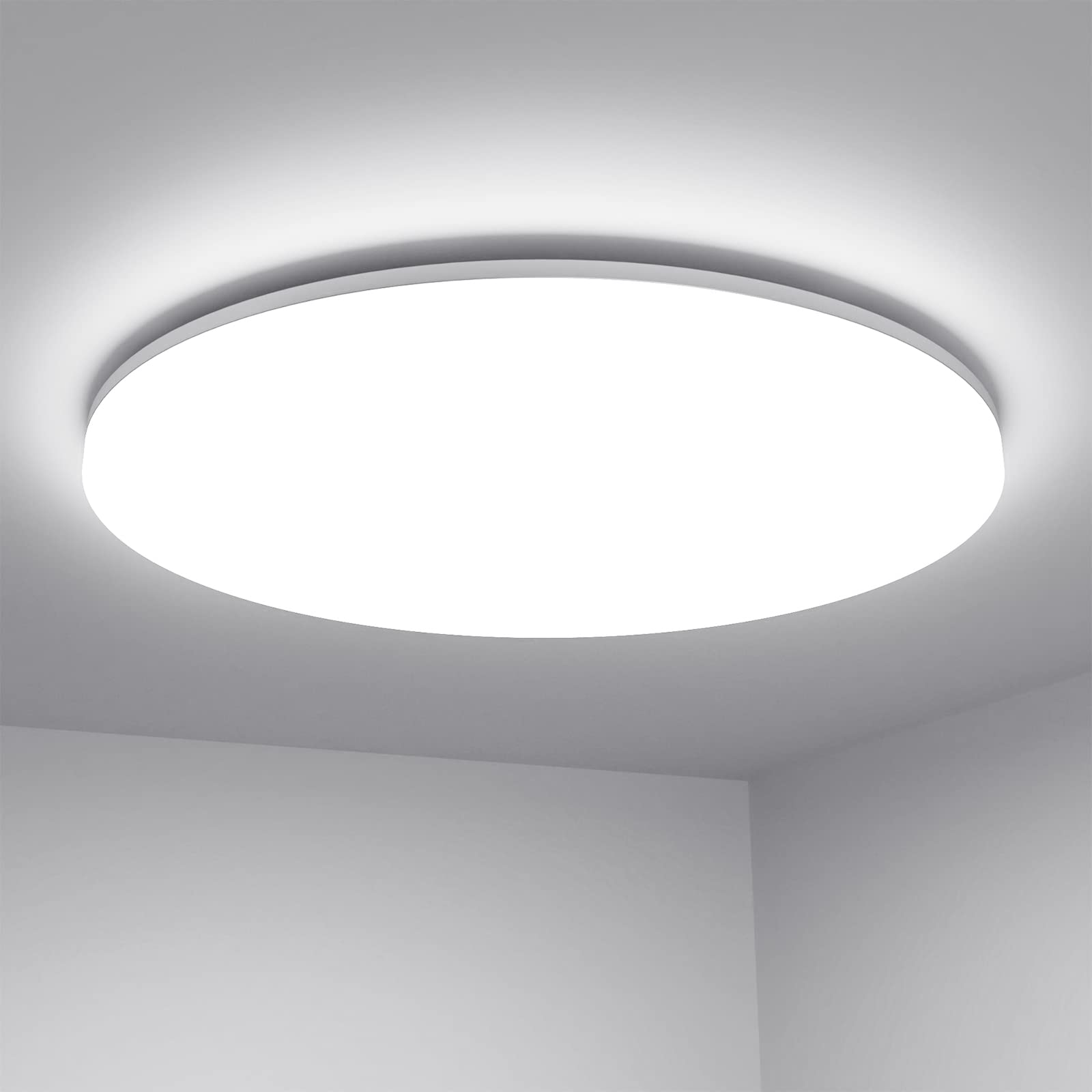 LE 24W LED Deckenlampe Ø28cm, IP54 Wasserfest Badlampe, 5000K LED Deckenleuchte, 2400lm Lampen ideal für Badezimmer Balkon Flur Küche Wohnzimmer Abstellraum, Kaltweiß Badezimmerleuchte