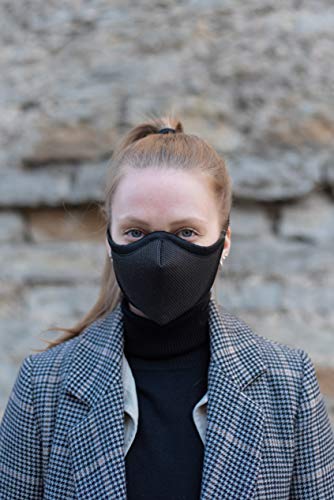 Hilding Sweden Gesichtsmaske Mund-Nasen-Maske Model8 Waschbar Schwarz Schnurbindung 10er Set