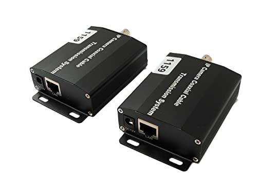 System-S UTP IP Transceiver Set LAN RJ45 zu BNC Koaxialkabel in Schwarz