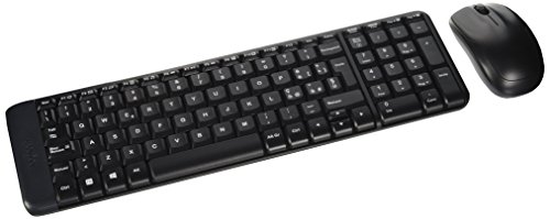 Logitech MK220 RF Wireless Schwarz Tastatur - Tastaturen (Standard, RF Wireless, Schwarz, Maus enthalten) Italienisches Layout