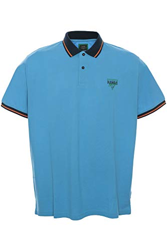Kitaro Poloshirt Polo Shirt Hemd Herren Kurzarm Baumwolle Piqué Plusgröße, Herrengrößen:4XL, Farbe:blau