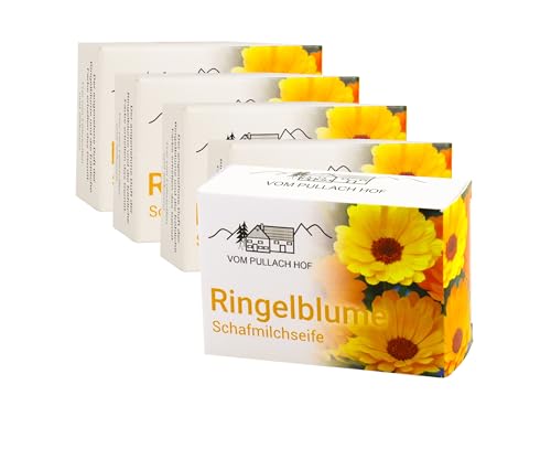 5x Schafmilchseife 100g im Set Feste Seife Seifenblock - Ringelblume