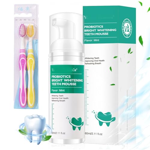 Probiotics Bright Whitening Teeth Mousse, Herbal Brightening Oral Repair Mousse,Toothpaste Mouthwash Ultra-fine Mousse Whitening Toothpaste Foam Oral Repair Mousse (1)