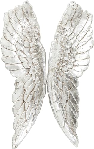 Kare Wandschmuck Angel Wings Accessoires, Polyresin foliert (Aluminiumfolie), Silber, 5 x 61 x 106 cm