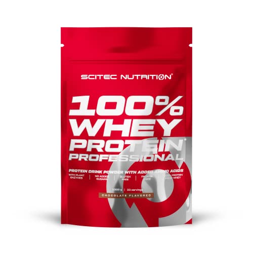 Scitec Nutrition 100% Whey Protein Professional mit extra zusätzlichen Aminosäuren und Verdauungsenzymen, glutenfrei, 1000 g, Schokolade