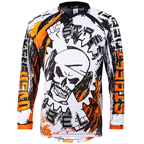 Broken Head MX Jersey Street Rebel Orange - Langarm Funktions-Shirt Für Moto-Cross, BMX, Mountain Bike, Offroad - M