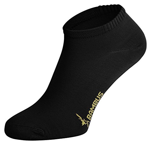 Tobeni 6 Paar Damen Herren Unisex Sneaker Socken Bambussocken Füsslinge Farbe Schwarz Grösse 39-42