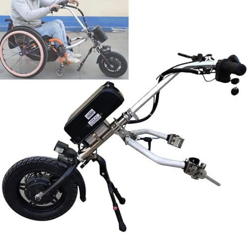 500W Elektrischer Handfahrrad-Rollstuhlaufsatz/Ausdauer 90 Km/Handfahrrad-Rollstuhl/Mit 17-Ah-Lithiumbatterie Und 12-Zoll-Rädern/Traktionskopf,A