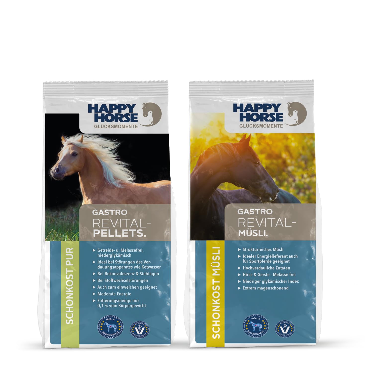 Happy Horse Gastro DUO Revital Müsli & Pelett (2x 14 kg) | für einen gesunden Pferdemagen | zur bedarfsgerechten Fütterung | optimale Verdaulichkeit | moderate Energiedichte | hervorragender Faser-Mix