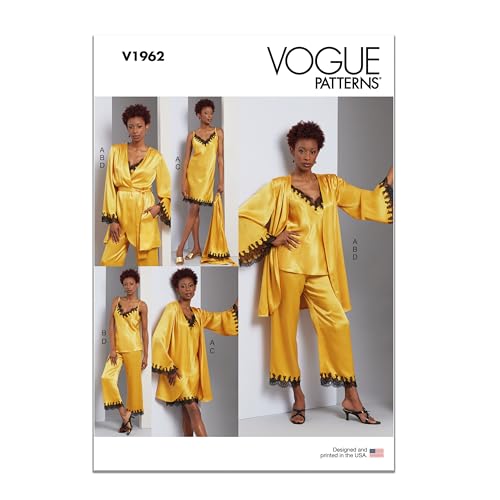 Vogue V1962F5 Damen-Bademantel, Mieder, Slip-Kleid und Hose, F5 (44-46-50)