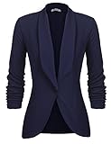 Unibelle Damen Blazer Cardigan Dünn 3/4 Längere Elegant Leicht Bolero Jacke Blazer Slim Fit Anzug Trenchcoat , Aa-navyblau, 38(Herstellergröße:M)