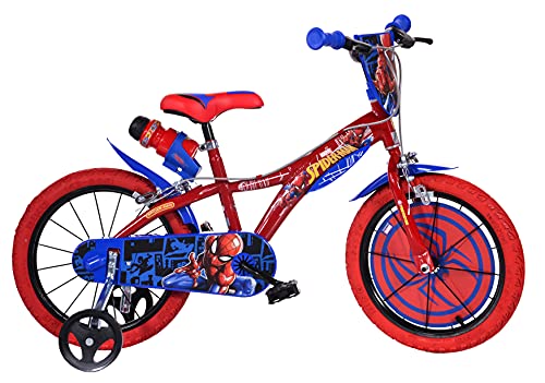 Spiderman Kinderfahrrad Spiderman Jungenfahrrad – 14 Zoll | Original Lizenz | Kinderrad mit Stützrädern - Das Fahrrad aus Spiderman als Geschenk für Jungen