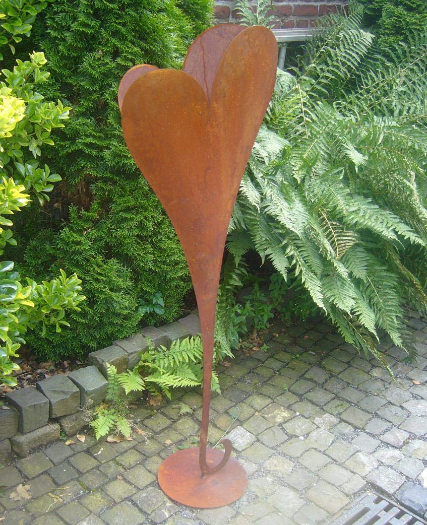 terracotta-toepfe-de Herz 90 cm aus Metall, bepflanzbar in Edelrost Optik, Deko für Garten und Wohnung Valentinstag