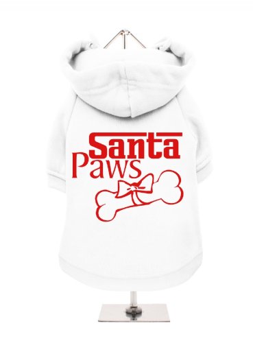'"Christmas: Santa Paws" UrbanPup Hunde Sweatshirt (weiß/rot)