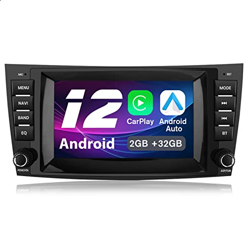 AWESAFE Autoradio für Mercedes Benz E Klasse W211 CLS W219, 2G+32G, Android 12 System, 8 Zoll Touchscreen, mit Navigation Carplay Android Auto Bluetooth MirrorLink WiFi