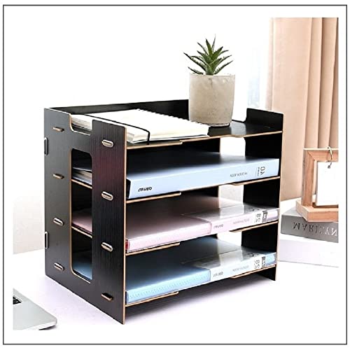 4-Tier Büro Dokumenten Organizer, Büro-Aktenablage Office Paper Organizer für Schreibtisch Große Briefablage für Schreibtisch Dokumentenablage, Desk Ordentlicher Organizer für Zuhause Büro Schule