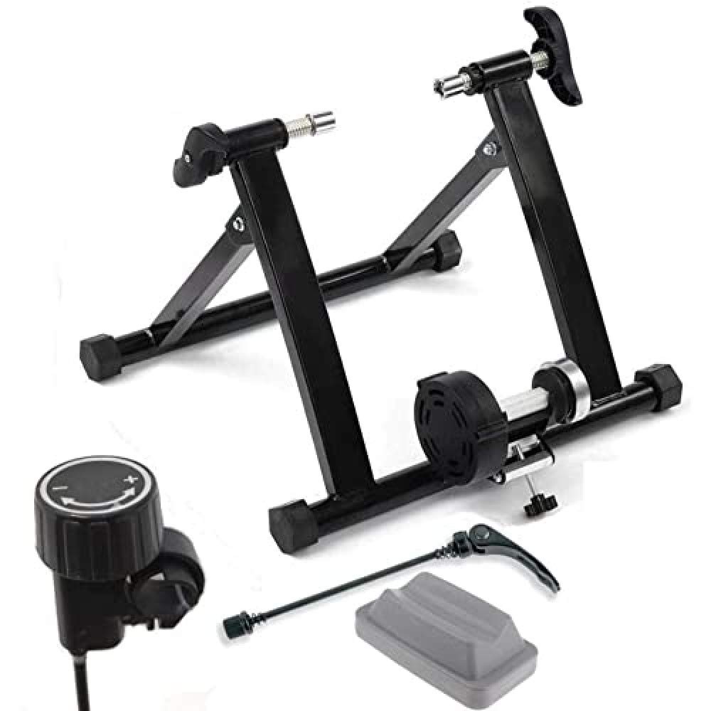 Ecovelò Fahrradständer für Indoor-Training, faltbar, magnetischer Widerstand, Halterung + Schnellverschluss, Schwarz, (MGT401FF)