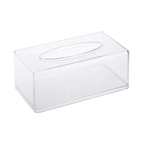 OUNONA Acryl für Taschentuchbox, rechteckig transparent Tissue Halter Papier Aufbewahrungsbox für Home Office Badezimmer Tisch