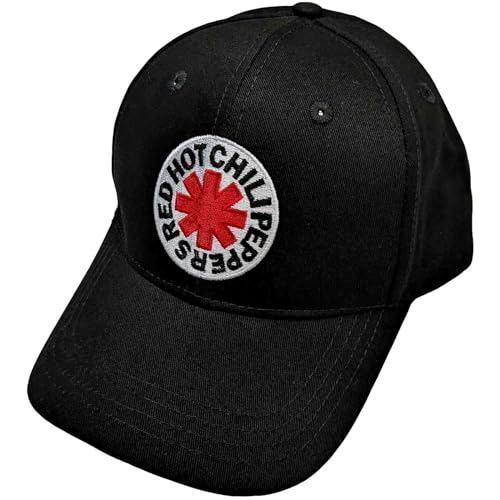 Red Hot Chili Peppers gesticktes Logo Schwarz Colorway verstellbare Snapback Hut, Schwarz, Einheitsgröße, Schwarz, EinheitsgröÃŸe