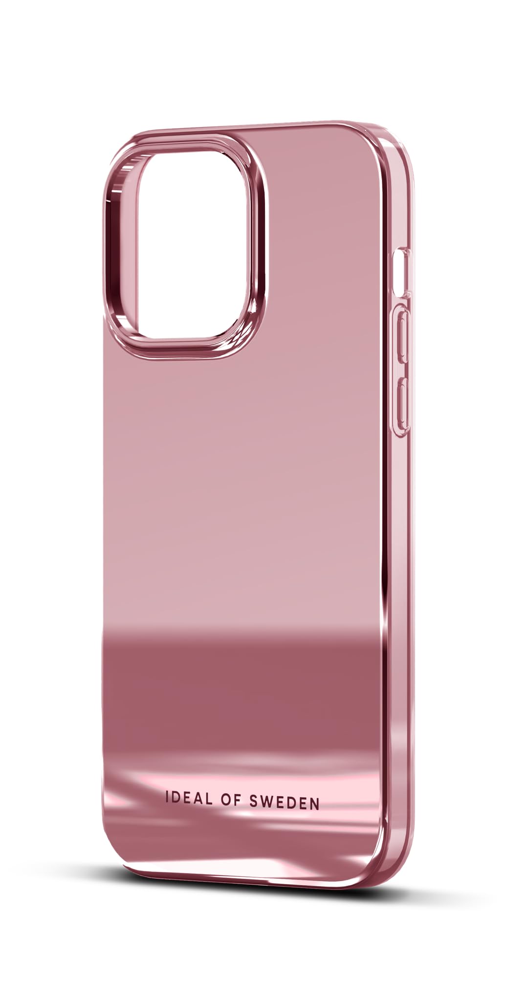 IDEAL OF SWEDEN Durchsichtige Handyhülle mit erhöhten Kanten und Nicht vergilbenden Materialien, fallgetesteter Schutz mit Spiegel Finish, kompatibel mit iPhone 14 Pro Max (Rosa)