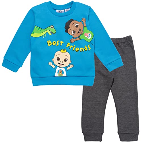 CoComelon Cody JJ Fleece Pullover Sweatshirt und Jogginghose Set für Kleinkinder, blau/grau