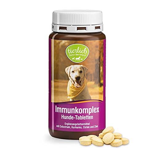 tierlieb Immunkomplex-Hunde-Tabletten | Mit Colostrum, Kurkuma, Cistus & Zink | Ergänzungsfuttermittel | 180 Tabletten