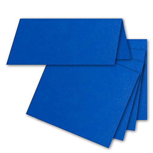 FarbenFroh by GUSTAV NEUSER 150x Tischkarten in Royalblau (Blau) - 4,5 x 10 cm - blanko - Doppel-Karten - als Platzkarten und Namenskarten für Hochzeit und Feste