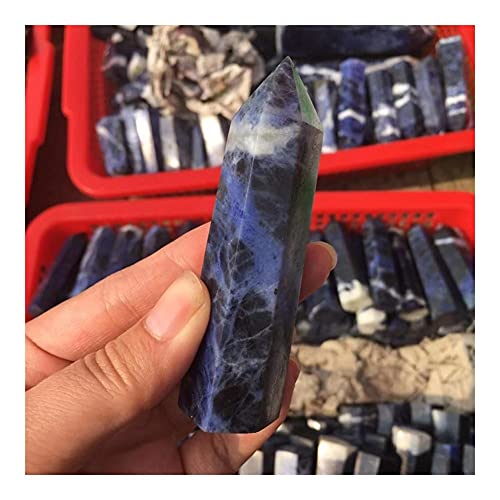 EACTEL Heilkristall Natürliche Blaue Adern Stein Zauberstab Punkt Reiki Heilkristalle Obelisk Turm Energiefelsen ZANLIIYIN (Material : One Size)
